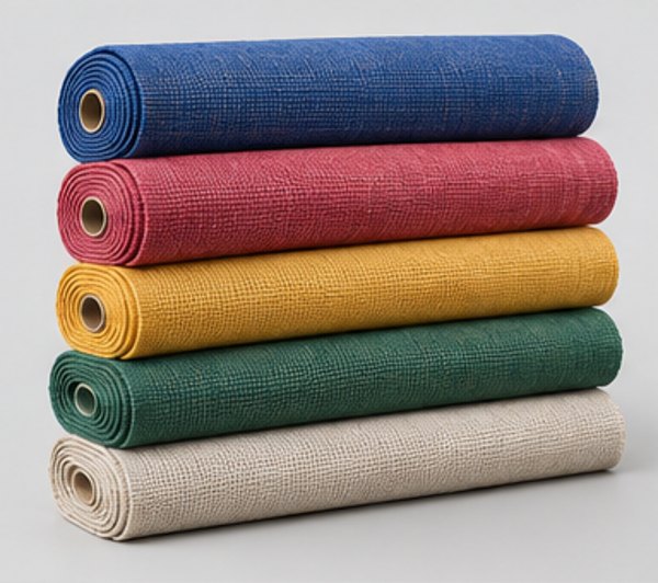 Woven cotton fabric rolls